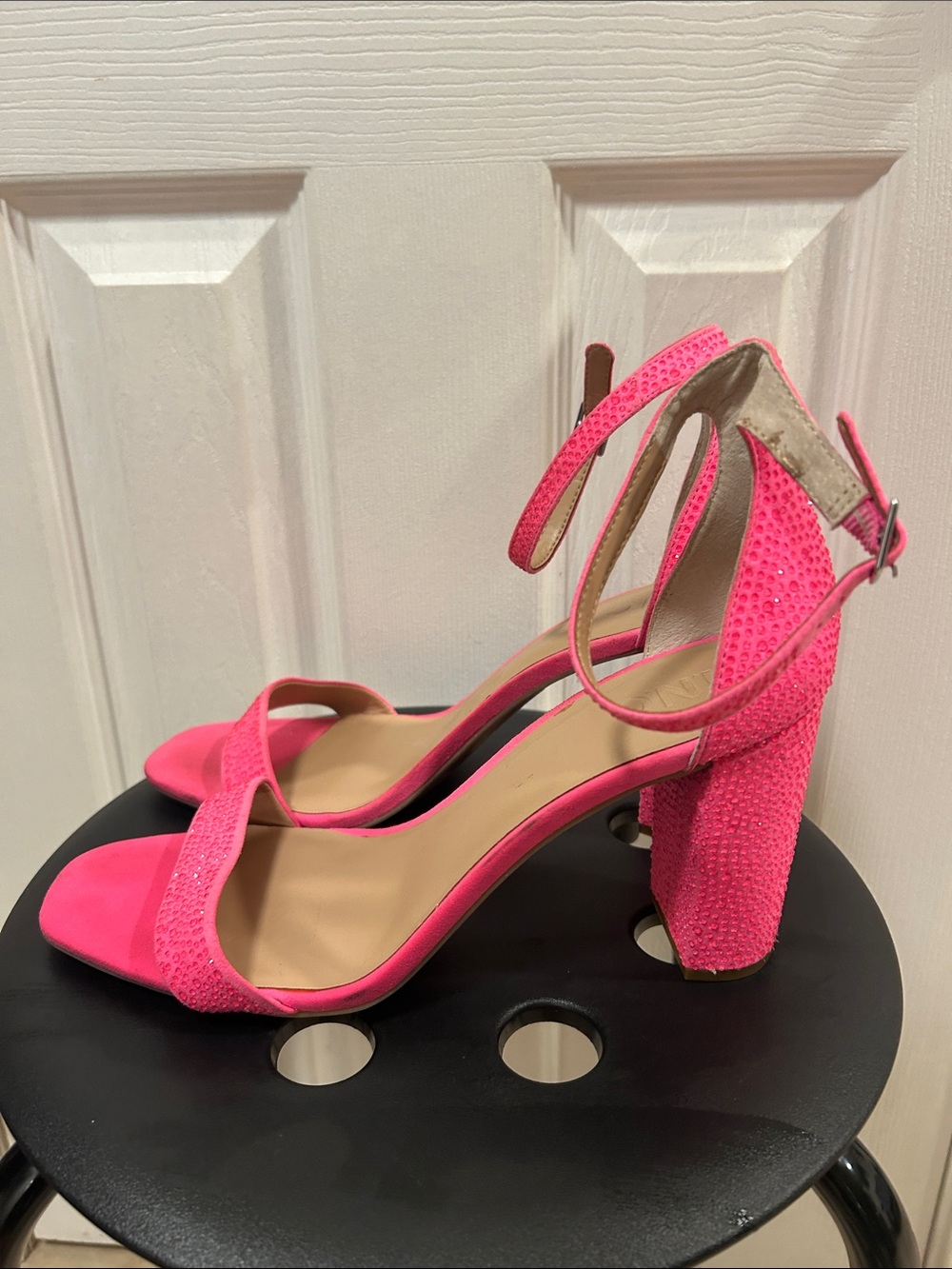 Sparking Pink Heeled Sandals Size 12